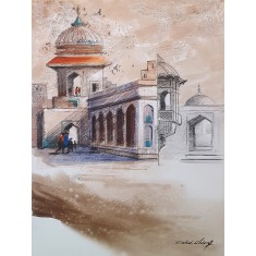 Zahid Ashraf, 18 x 24 inch, Acrylic on Canvas, Cityscape Painting, AC-ZHA-123